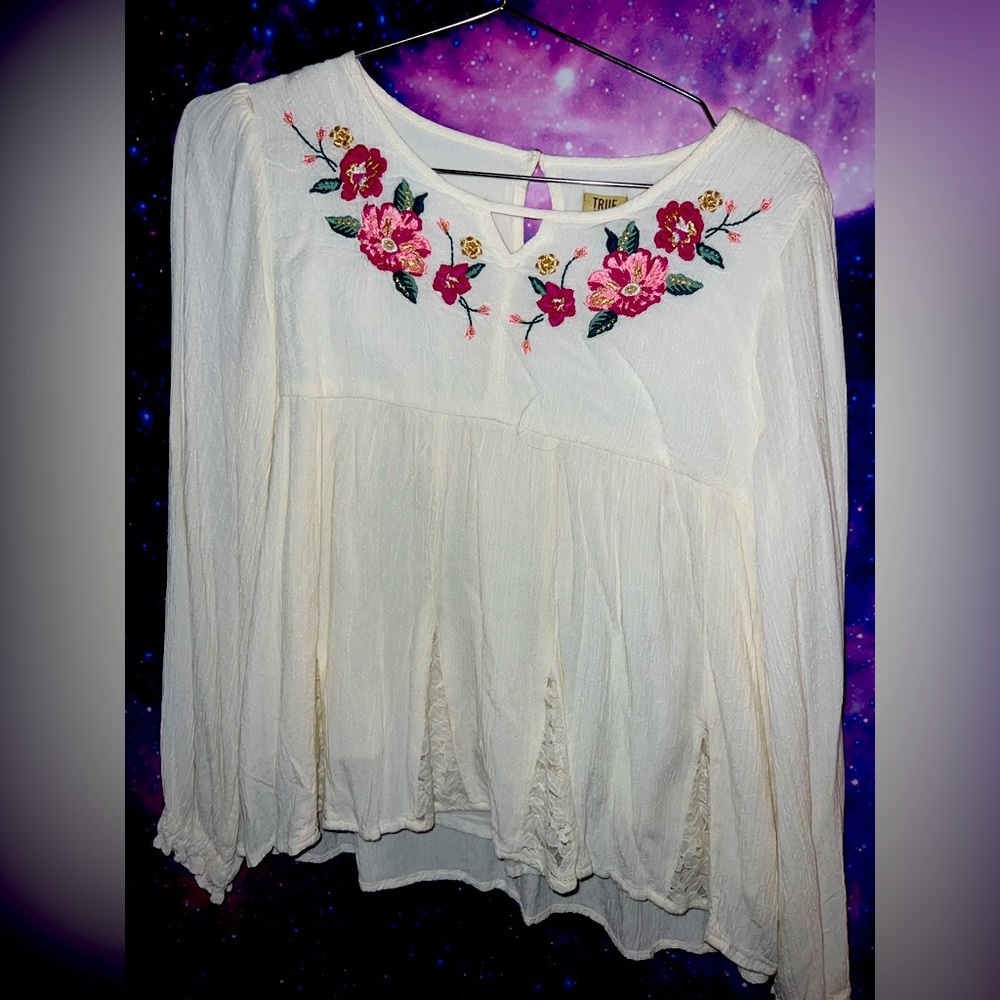 Cute, dressy, flower shirt